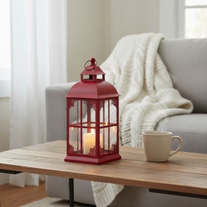 Dekoratiivne latern REDY 42 cm punane