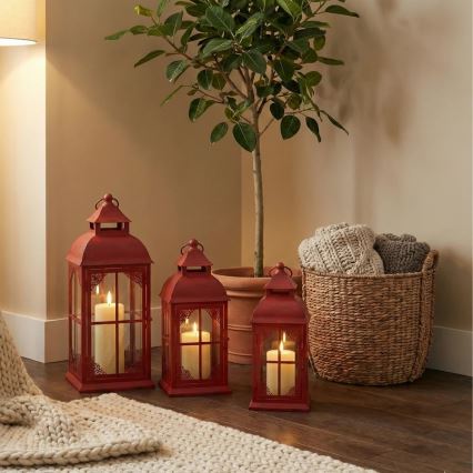 Dekoratiivne latern REDY 42 cm punane