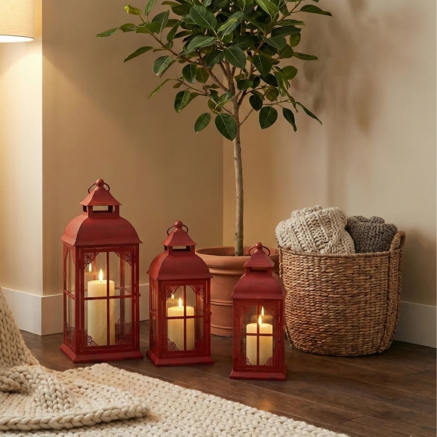 Dekoratiivne latern REDY 42 cm punane