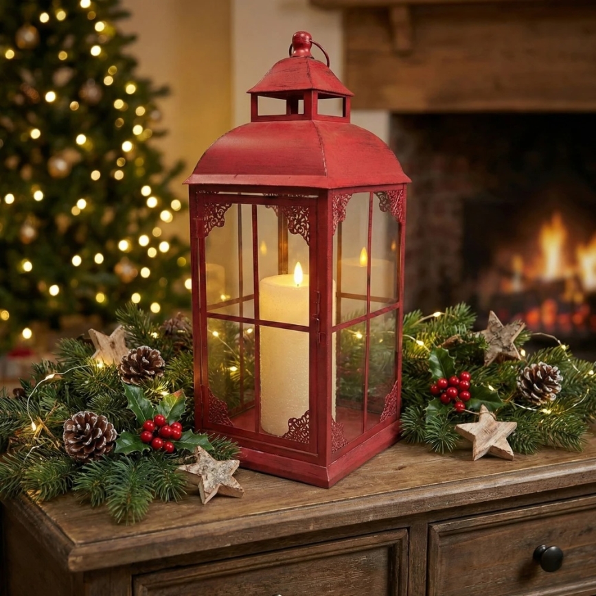 Dekoratiivne latern REDY, 56 cm, punane