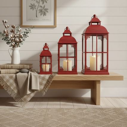 Dekoratiivne latern REDY, 56 cm, punane