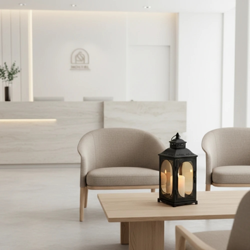 Dekoratiivne latern ROSEHILL, 27,5 cm, must