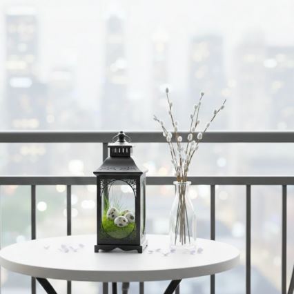 Dekoratiivne latern ROSEHILL, 27,5 cm, must