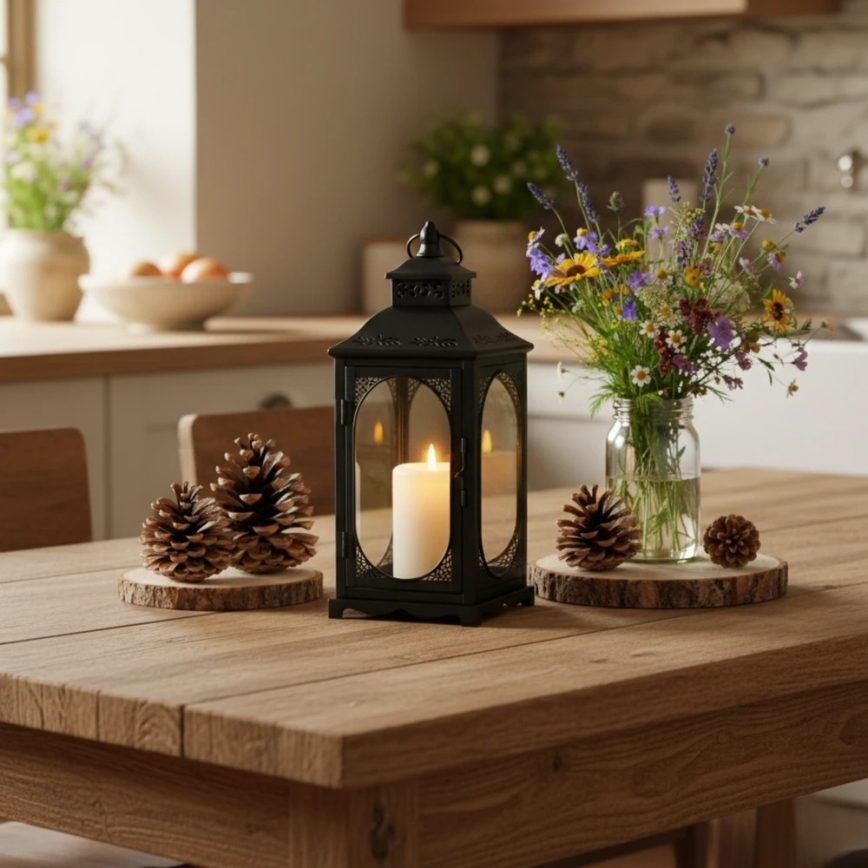 Dekoratiivne latern ROSEHILL, 27,5 cm, must