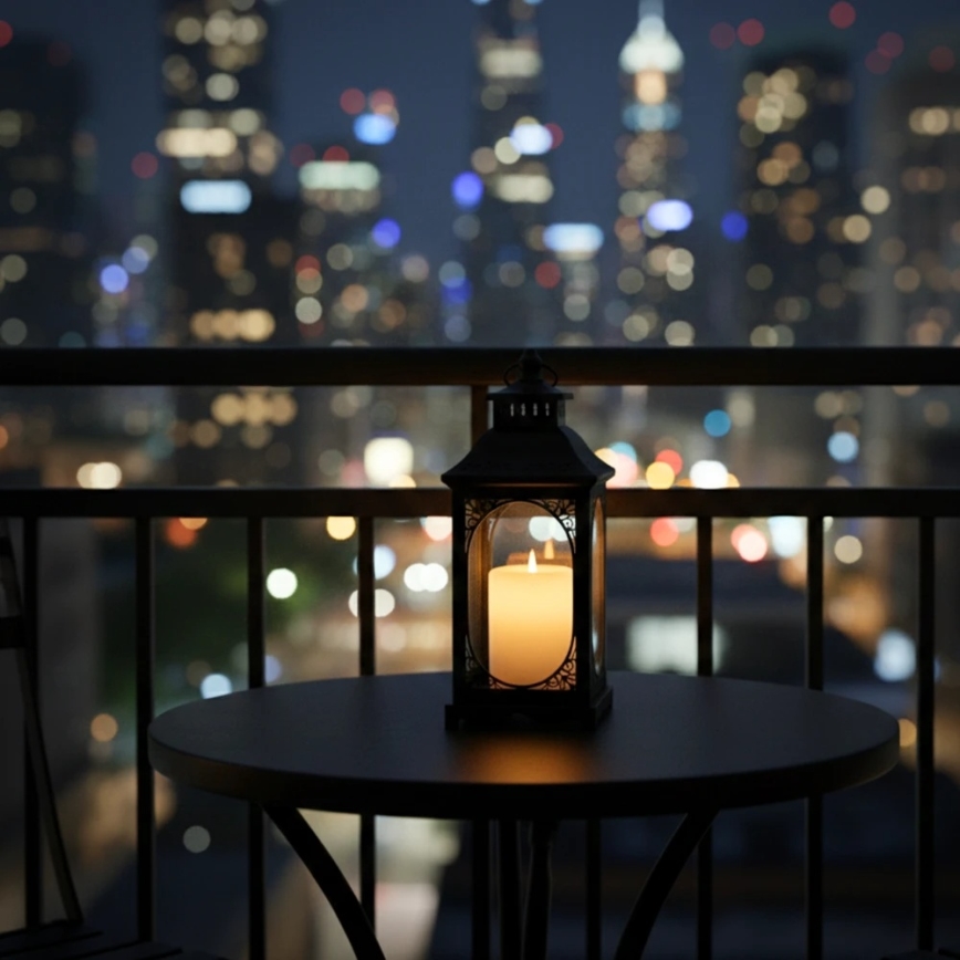 Dekoratiivne latern ROSEHILL, 27,5 cm, must