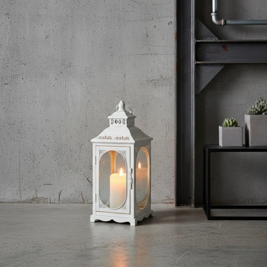 Dekoratiivne latern ROSEHILL, 27,5 cm, valge