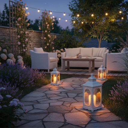 Dekoratiivne latern ROSEHILL, 27,5 cm, valge