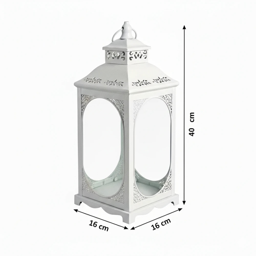 Dekoratiivne latern ROSEHILL, 27,5 cm, valge