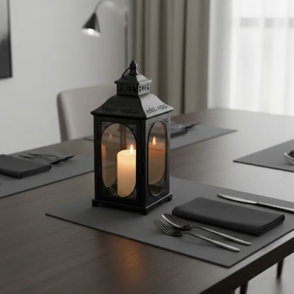 Dekoratiivne latern ROSEHILL 40 cm must