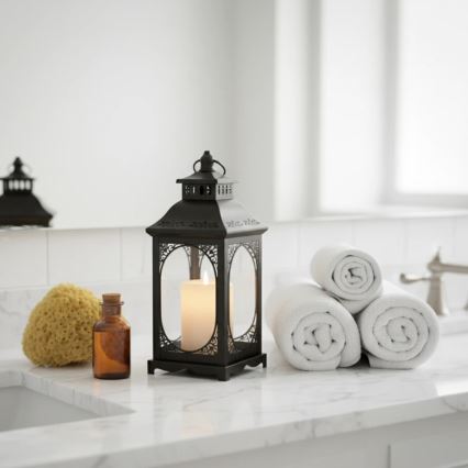 Dekoratiivne latern ROSEHILL 40 cm must