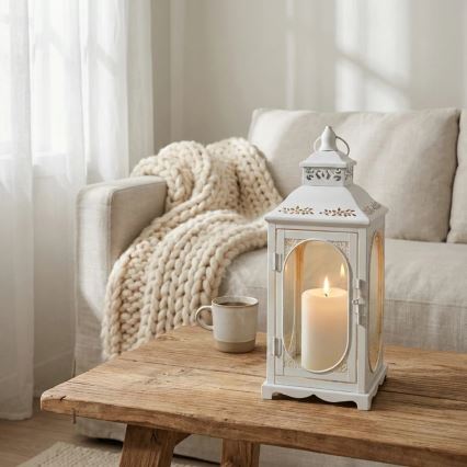 Dekoratiivne latern ROSEHILL, 40 cm, valge