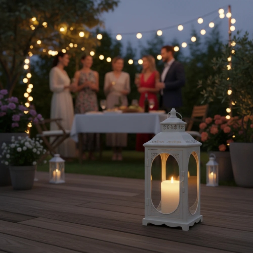 Dekoratiivne latern ROSEHILL, 40 cm, valge