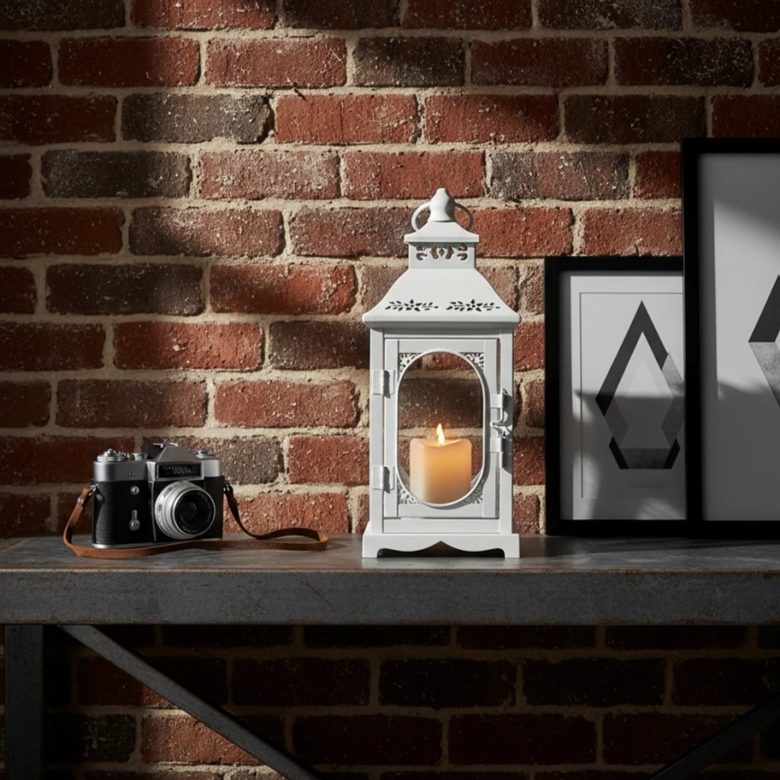Dekoratiivne latern ROSEHILL, 40 cm, valge