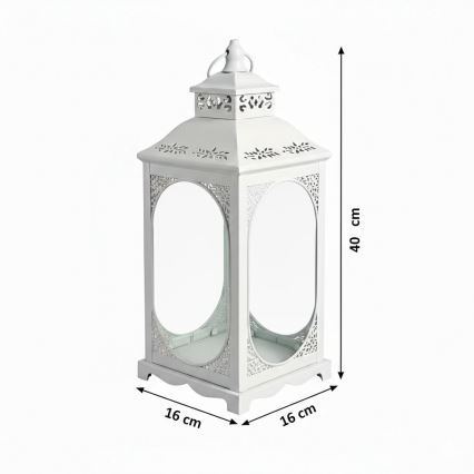 Dekoratiivne latern ROSEHILL, 40 cm, valge