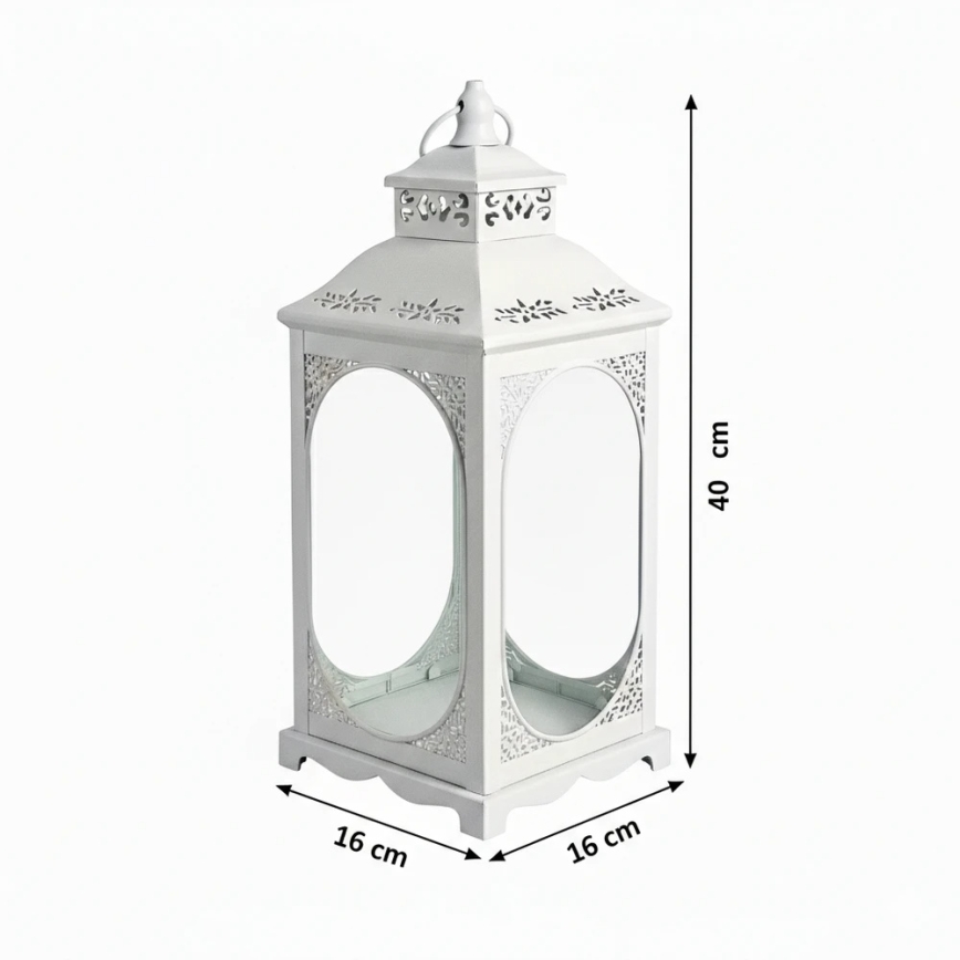 Dekoratiivne latern ROSEHILL, 40 cm, valge