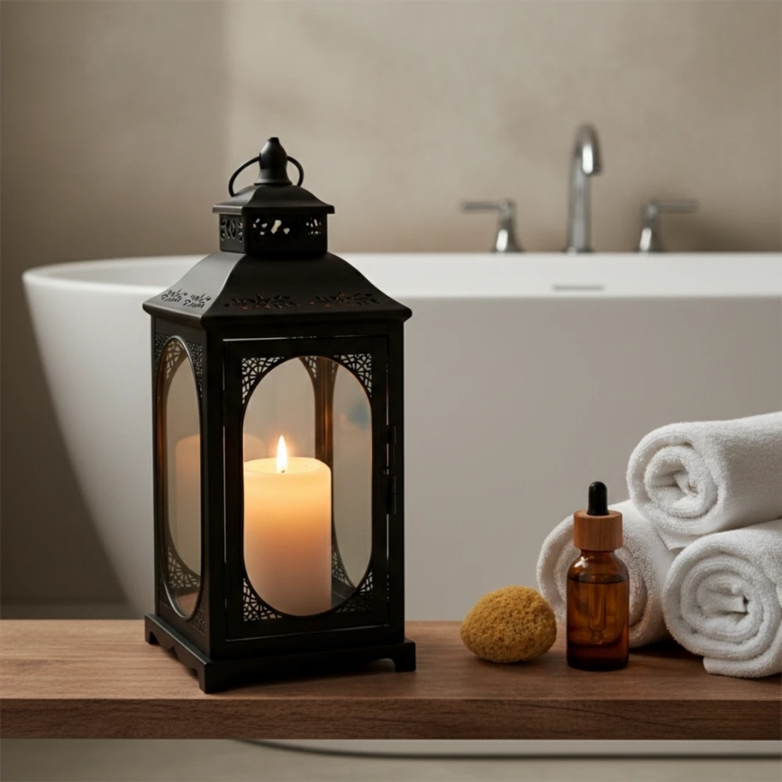 Dekoratiivne latern ROSEHILL, 54,5 cm, must