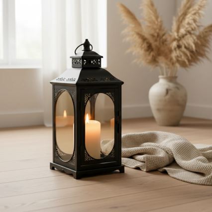 Dekoratiivne latern ROSEHILL, 54,5 cm, must