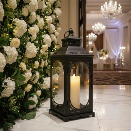 Dekoratiivne latern ROSEHILL, 54,5 cm, must