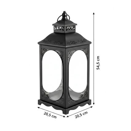 Dekoratiivne latern ROSEHILL, 54,5 cm, must