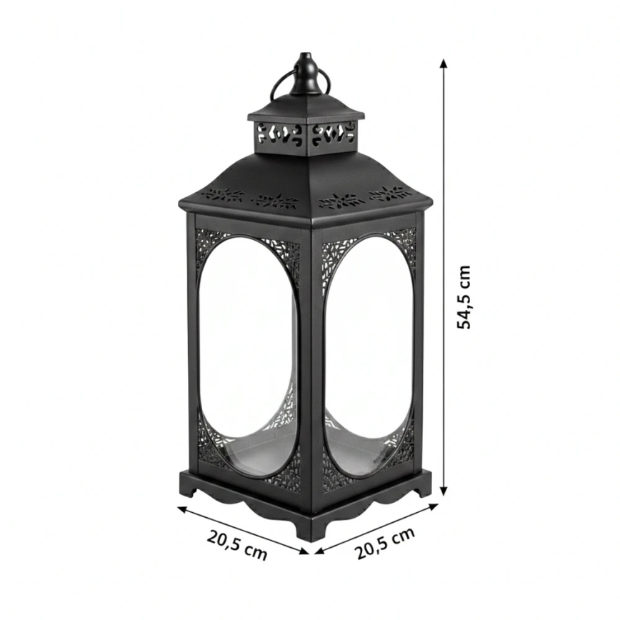Dekoratiivne latern ROSEHILL, 54,5 cm, must