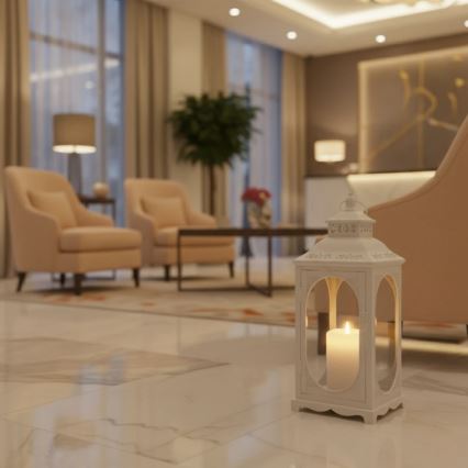 Dekoratiivne latern ROSEHILL 54,5 cm valge