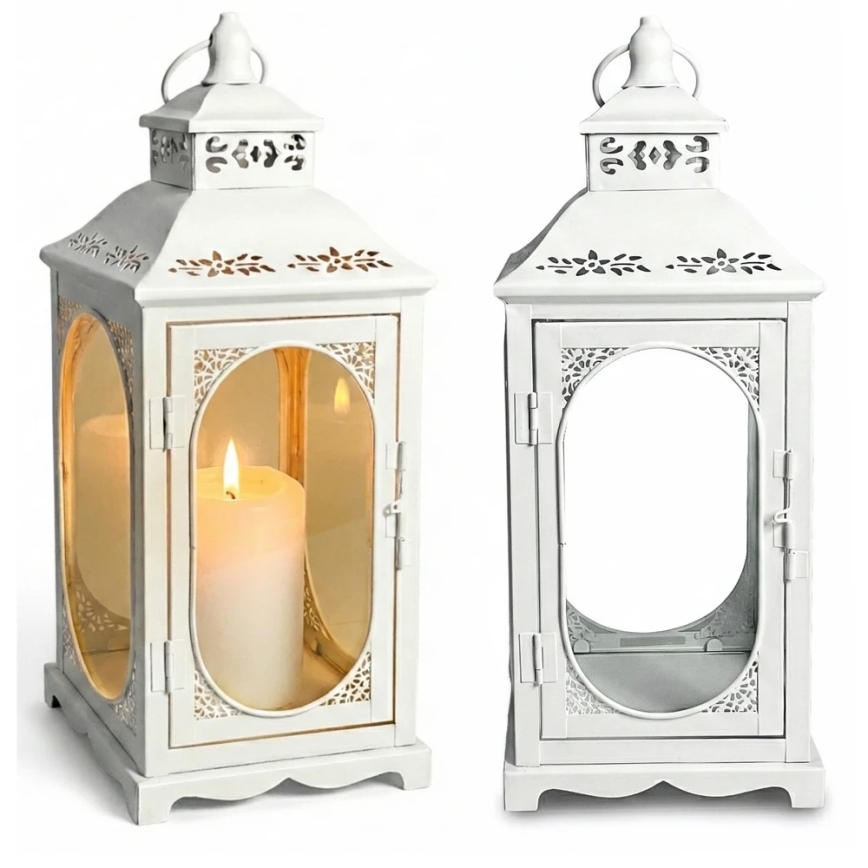 Dekoratiivne latern ROSEHILL 54,5 cm valge