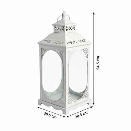Dekoratiivne latern ROSEHILL 54,5 cm valge