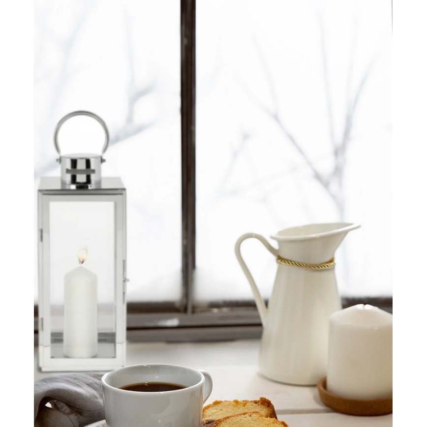 Dekoratiivne latern TOWER 29 cm läikiv kroom