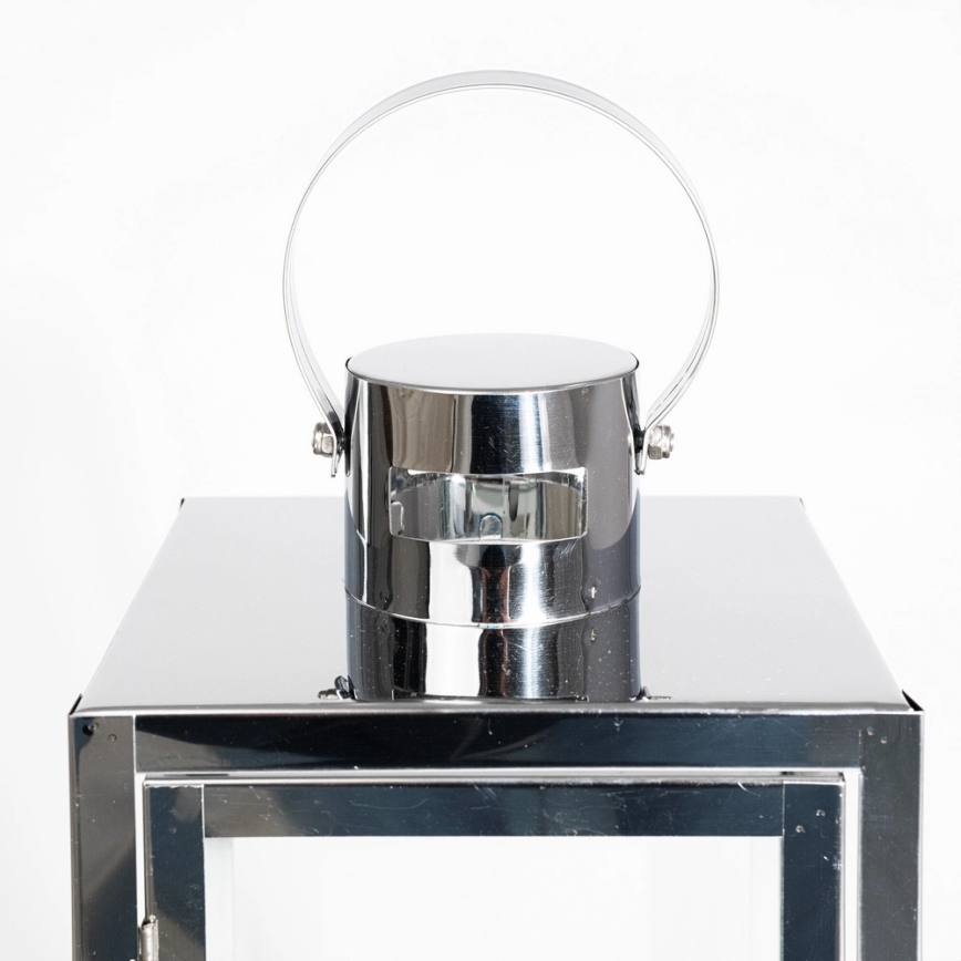 Dekoratiivne latern TOWER 29 cm läikiv kroom