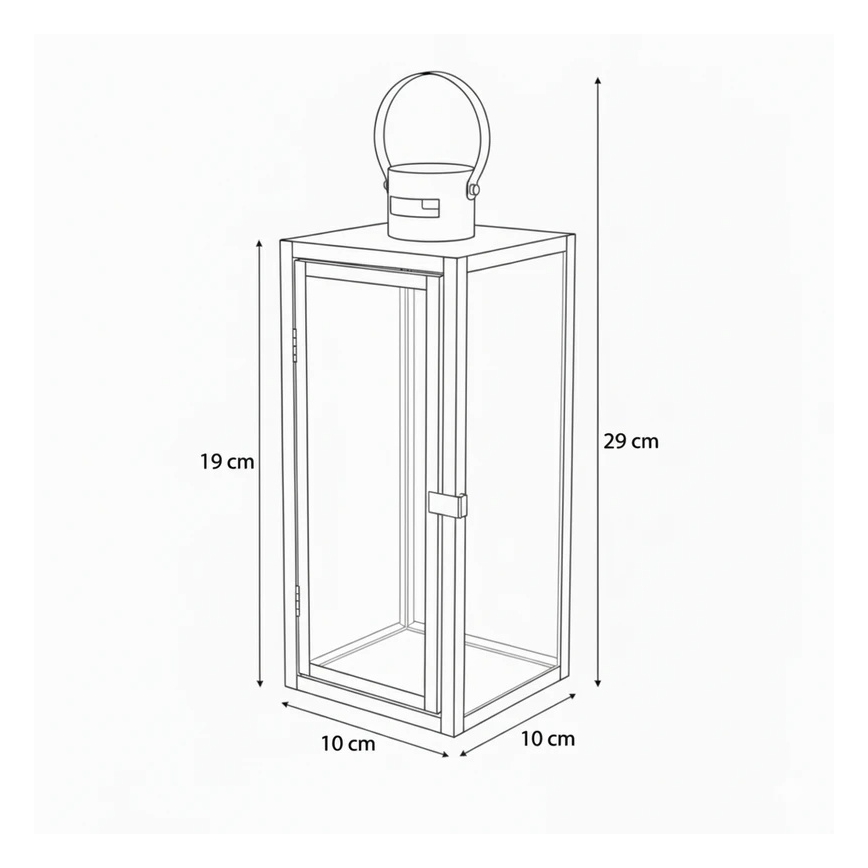 Dekoratiivne latern TOWER 29 cm läikiv kroom
