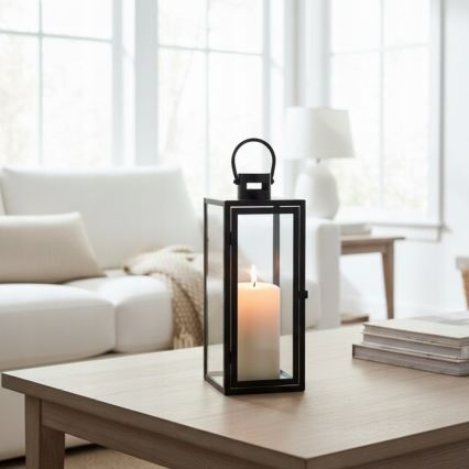 Dekoratiivne latern TOWER, 29 cm, must