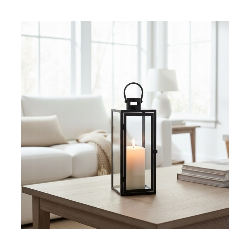 Dekoratiivne latern TOWER, 29 cm, must