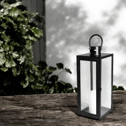 Dekoratiivne latern TOWER 38 cm must