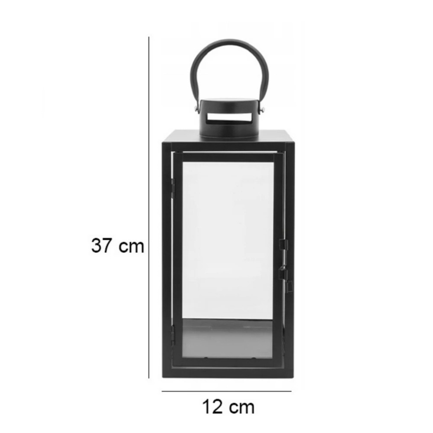 Dekoratiivne latern TOWER 38 cm must