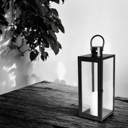 Dekoratiivne latern TOWER 49 cm must