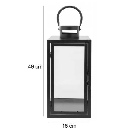 Dekoratiivne latern TOWER 49 cm must