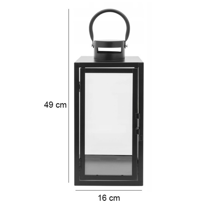 Dekoratiivne latern TOWER 49 cm must