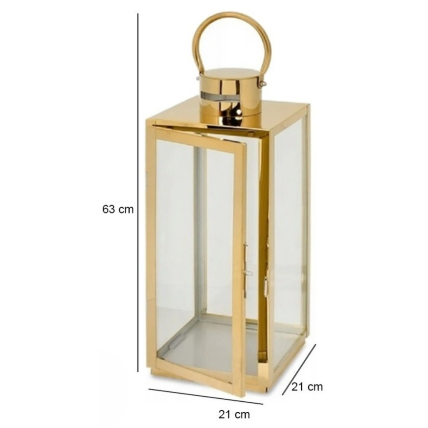 Dekoratiivne latern TOWER 63 cm kuldne