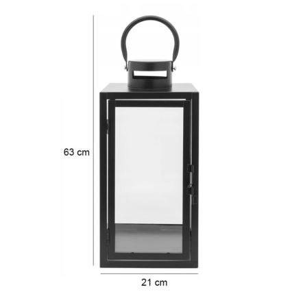Dekoratiivne latern TOWER 63 cm must