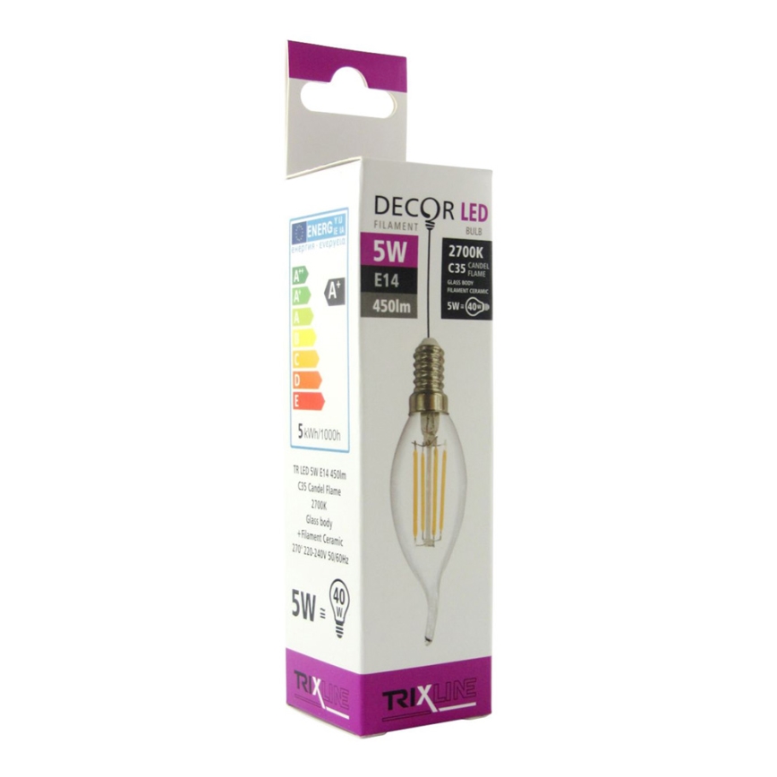 Dekoratiivne LED-pirn FILAMENT E14/5W/230V 2700K