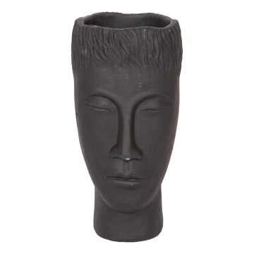 Dekoratiivne vaas 25x14x12,5 cm must/tsemendihall