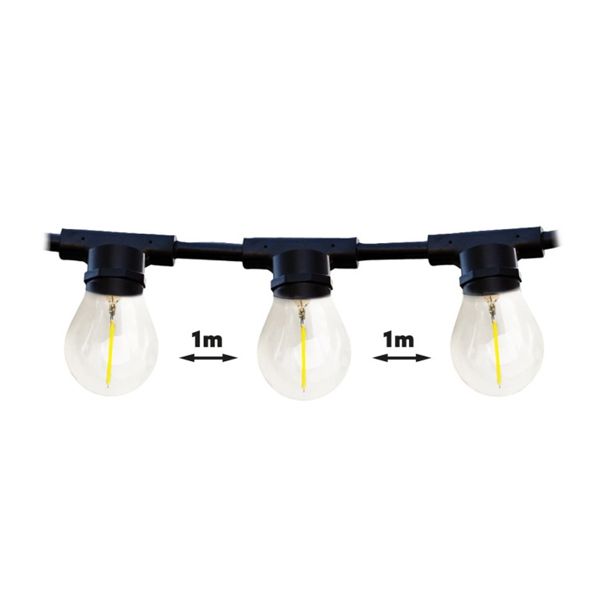 Dekoratiivne väli valguskett MIMOSA 20xE27/1,3W/230V IP44 20m