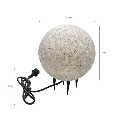 Dekoratiivne välisvalgusti LUMISTONE 1xE27/15W/230V IP65, läbimõõt 25 cm