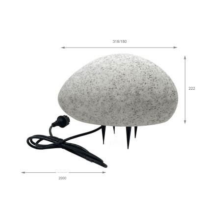 Dekoratiivne välisvalgusti LUMISTONE 1xE27/15W/230V IP65, läbimõõt 31,8 cm