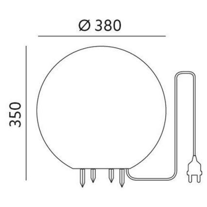 Dekoratiivne välivalgusti GARDEN BALL 1xE27/40W/230V IP65 d. 38 cm