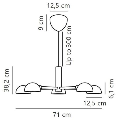 DFTP by Nordlux - Lühter NOMI 5xE14/8W/230V must