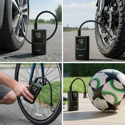 Digitaalne taskukompressor 5 V, 4000 mAh, must