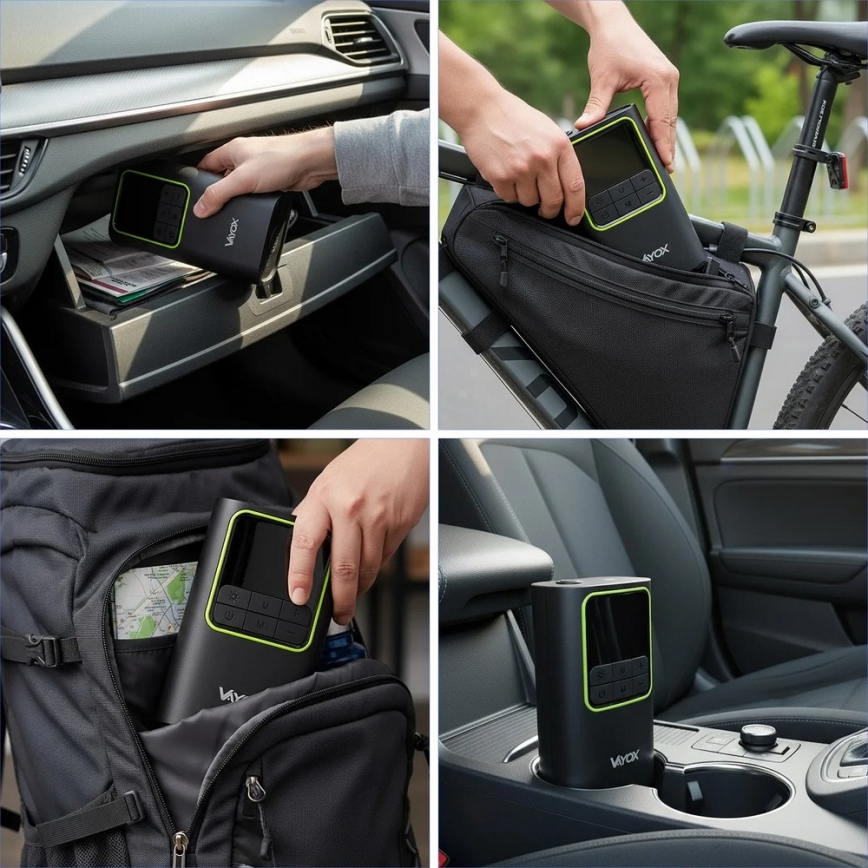 Digitaalne taskukompressor 5 V, 4000 mAh, must