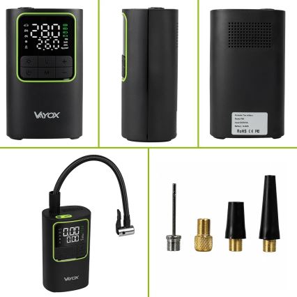 Digitaalne taskukompressor 5 V, 4000 mAh, must