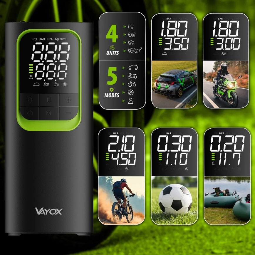 Digitaalne taskuõhupump 5V 8000 mAh must